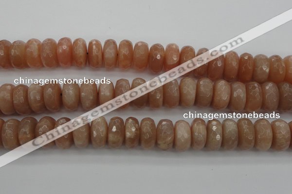 CMS953 15.5 inches 7*14mm faceted rondelle A grade moonstone beads