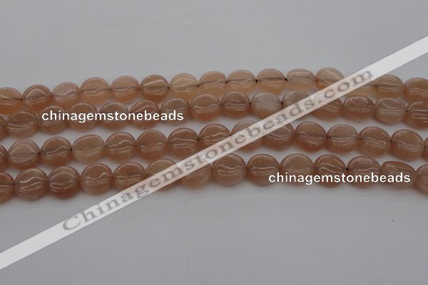 CMS956 15.5 inches 8mm flat round A grade moonstone beads