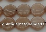 CMS957 15.5 inches 10mm flat round A grade moonstone beads