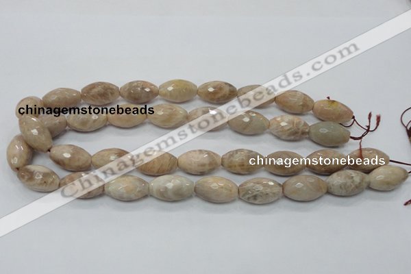 CMS96 15.5 inches 13*22mm faceted rice moonstone gemstone beads