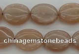 CMS961 15.5 inches 10*12mm oval A grade moonstone beads