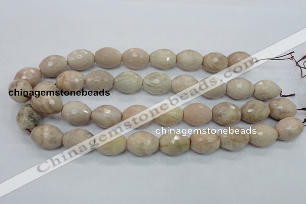 CMS97 15.5 inches 15*20mm faceted rice moonstone gemstone beads