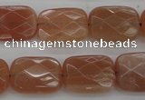 CMS971 15.5 inches 10*14mm faceted rectangle A grade moonstone beads