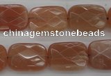 CMS971 15.5 inches 10*14mm faceted rectangle A grade moonstone beads