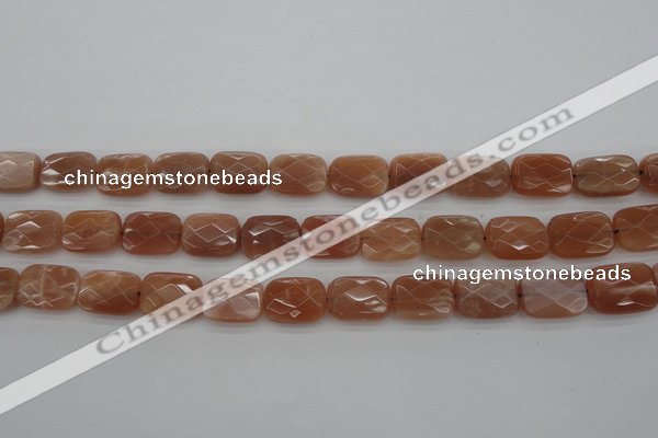 CMS971 15.5 inches 10*14mm faceted rectangle A grade moonstone beads