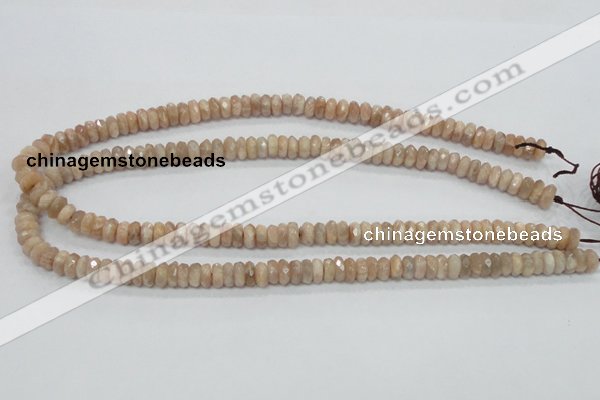 CMS98 15.5 inches 4*8mm faceted rondelle moonstone gemstone beads