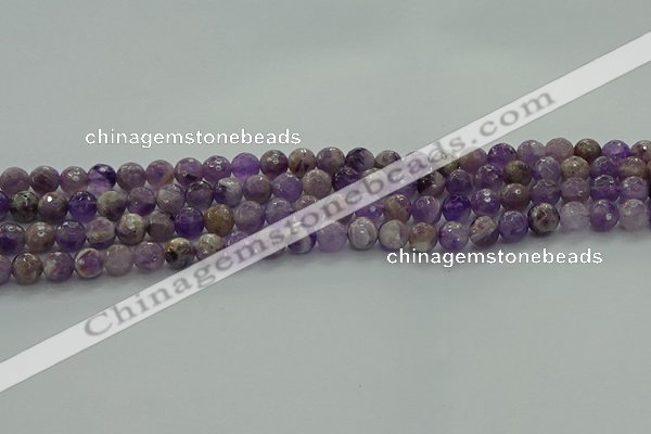 CNA1011 15.5 inches 6mm faceted round dogtooth amethyst beads
