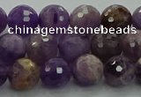 CNA1012 15.5 inches 8mm faceted round dogtooth amethyst beads