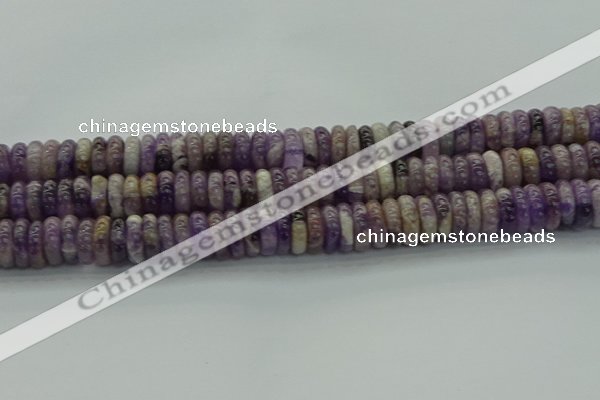 CNA1023 15.5 inches 4*12mm rondelle dogtooth amethyst beads