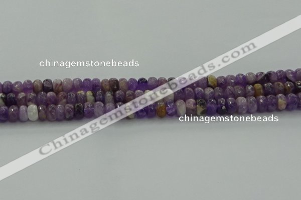 CNA1029 15.5 inches 5*8mm faceted rondelle dogtooth amethyst beads