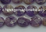 CNA1045 15.5 inches 12mm faceted coin dogtooth amethyst beads