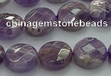 CNA1046 15.5 inches 14mm faceted coin dogtooth amethyst beads