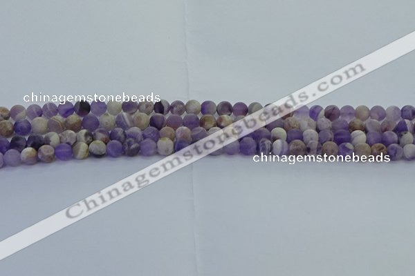 CNA1050 15.5 inches 4mm round matte dogtooth amethyst beads