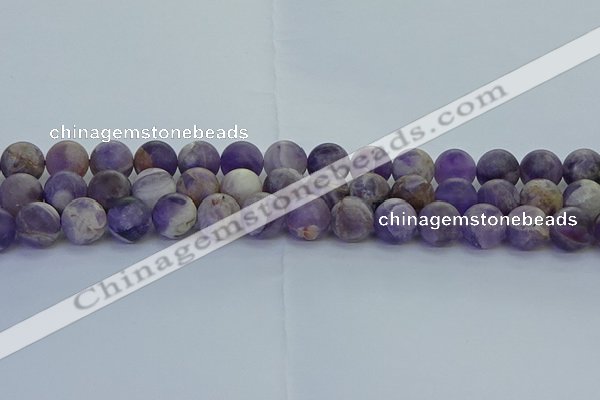 CNA1054 15.5 inches 12mm round matte dogtooth amethyst beads