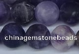 CNA1065 15.5 inches 14mm round matte dogtooth amethyst beads