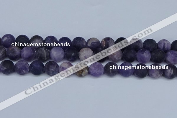 CNA1065 15.5 inches 14mm round matte dogtooth amethyst beads