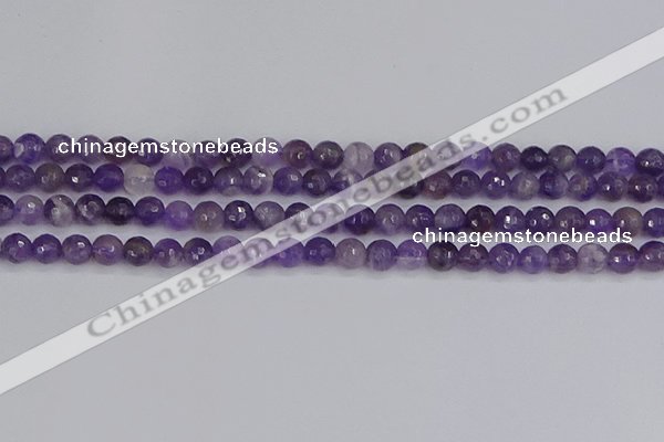 CNA1071 15.5 inches 6mm faceted round dogtooth amethyst beads