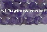 CNA1076 15.5 inches 6mm faceted nuggets matte dogtooth amethyst beads