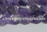 CNA1077 15.5 inches 8mm faceted nuggets matte dogtooth amethyst beads