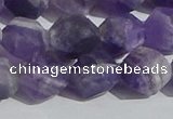 CNA1079 15.5 inches 12mm faceted nuggets matte dogtooth amethyst beads