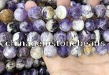 CNA1092 15.5 inches 16mm faceted round dogtooth amethyst beads