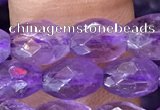 CNA1100 15.5 inches 5*8mm faceted rice amethyst gemstone beads