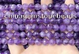 CNA1114 15.5 inches 8mm faceted round amethyst gemstone beads