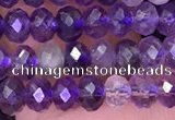 CNA1117 15.5 inches 3*4mm faceted rondelle amethyst beads wholesale