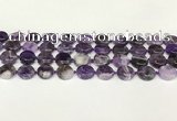 CNA1120 15.5 inches 14mm flat round dogtooth amethyst beads