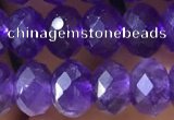 CNA1134 15.5 inches 6*8mm faceted rondelle amethyst gemstone beads