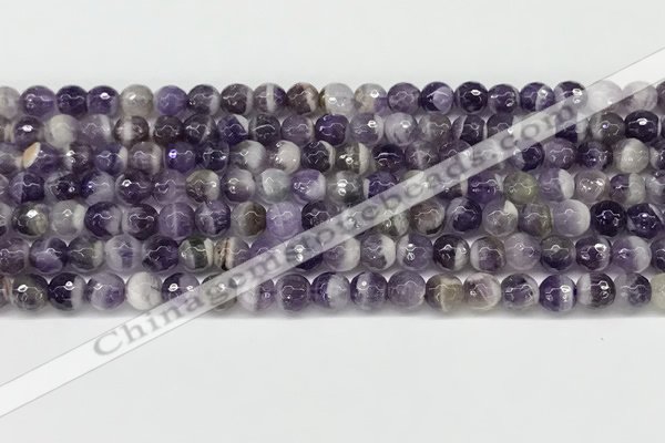 CNA1161 15.5 inches 6mm faceted round natural dogtooth amethyst beads