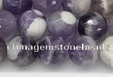 CNA1162 15.5 inches 8mm faceted round natural dogtooth amethyst beads