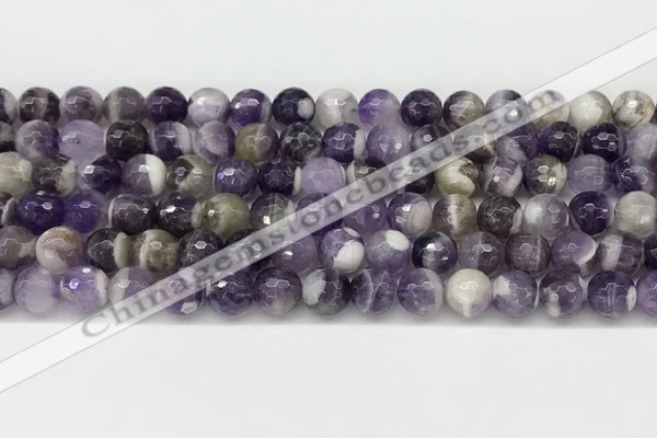 CNA1162 15.5 inches 8mm faceted round natural dogtooth amethyst beads