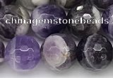 CNA1163 15.5 inches 10mm faceted round natural dogtooth amethyst beads