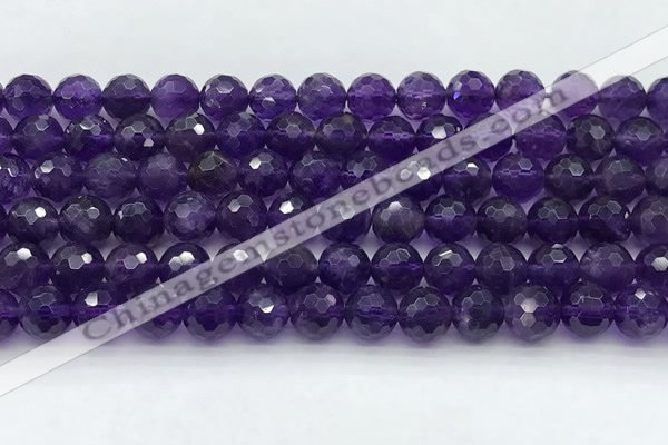 CNA1176 15.5 inches 8mm faceted round natural amethyst beads