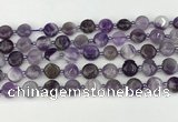 CNA1185 15.5 inches 10mm flat round amethyst beads wholesale