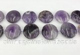 CNA1196 15.5 inches 40mm flat round amethyst beads wholesale