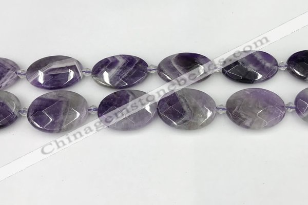 CNA1207 15.5 inches 20*30mm - 22*30mm faceted oval amethyst beads