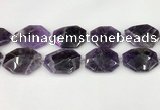 CNA1213 15.5 inches 25*35mm - 30*40mm faceted freefrom amethyst beads