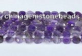 CNA1215 15.5 inches 10mm faceted square amethyst beads