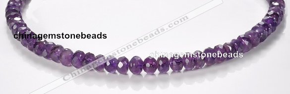 CNA20 5*8mm faceted roundel A- grade natural amethyst beads