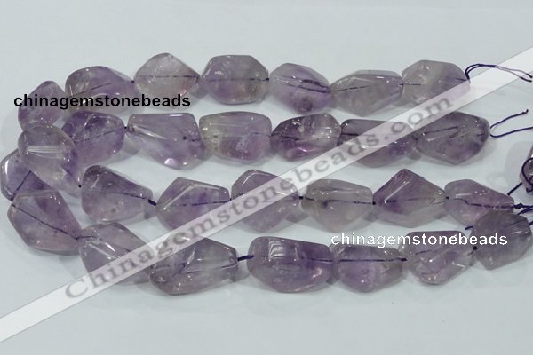 CNA202 15.5 inches 18*30mm faceted nugget natural amethyst beads