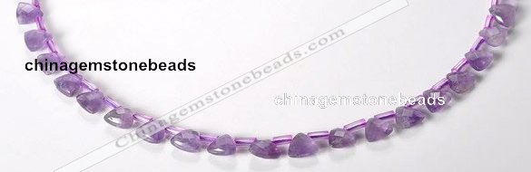 CNA21 8mm faceted triangle A- grade natural amethyst beads