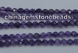 CNA250 15.5 inches 4mm faceted round natural amethyst beads