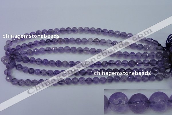 CNA252 15.5 inches 8mm faceted round natural amethyst beads