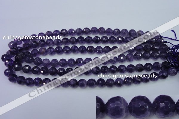 CNA253 15.5 inches 10mm faceted round natural amethyst beads
