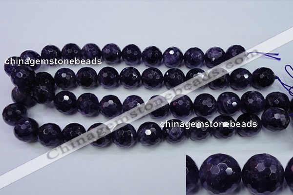 CNA256 15.5 inches 16mm faceted round natural amethyst beads