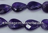 CNA262 15.5 inches 13*18mm faceted flat teardrop natural amethyst beads