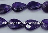 CNA262 15.5 inches 13*18mm faceted flat teardrop natural amethyst beads