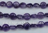 CNA266 15.5 inches 8mm flat round natural amethyst beads wholesale